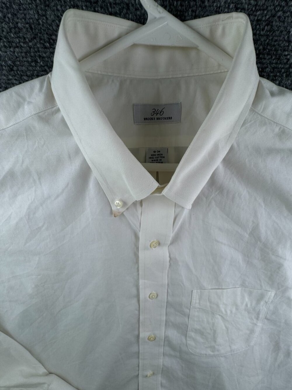 Brooks Brothers Long Sleeve Button Up Shirt Men Cotton 18 34 Woven Adult 346